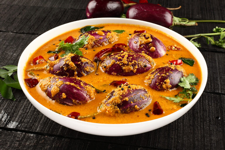 Serve this tasty brinjal curry with roti and rice, you will be licking your fingers after eating it, so quick to make.