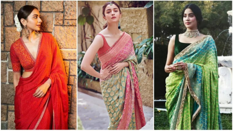 If you want to give your ethnic look a stylish touch this Navratri, recreate these bandhani saree looks from Btown beauties.