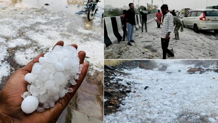 Kashmir-like scene in Gujarat, heavy hail with unseasonal rain, IMD issues alert for three days