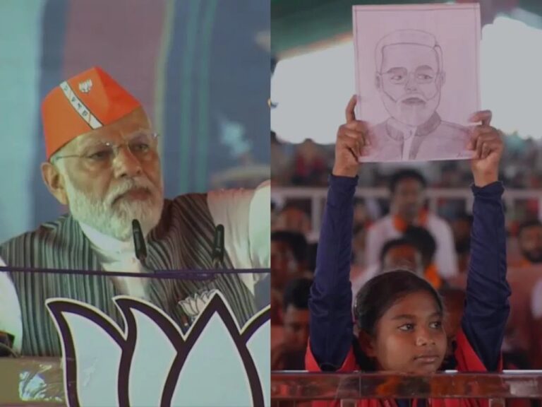 The daughter who was standing with the photo was happy to see the painting. Prime Minister Modi said what he said is going viral on social media