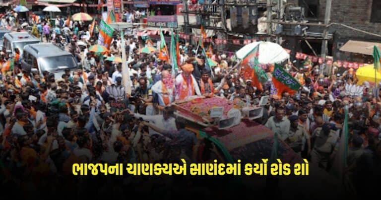 Amit Shah Road Show : ભાજપના ચાણક્યએ સાણંદમાં કર્યો રોડ શો, ઉભરાઈ પડ્યું માનવ મહેરામણ