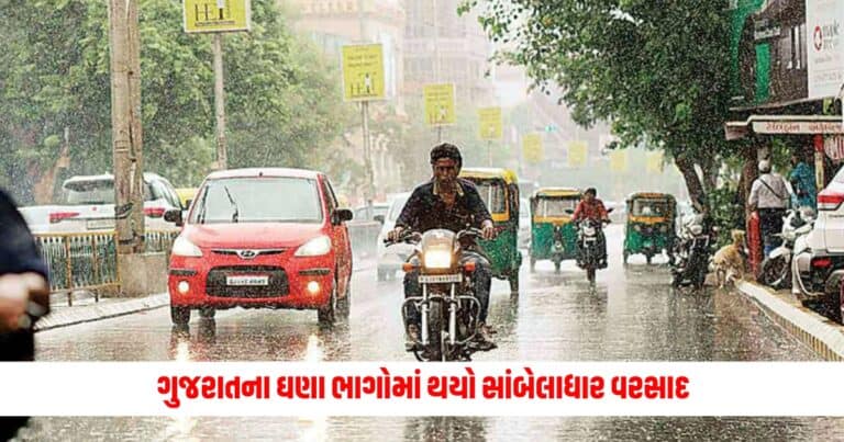 Gujarat Monsoon : ગુજરાતના ઘણા ભાગોમાં થયો સાંબેલાધાર વરસાદ