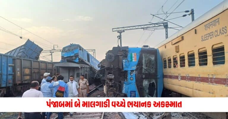 Punjab Train Accident: પંજાબમાં બે માલગાડી વચ્ચે ભયાનક અકસ્માત, એન્જિન ઉછળીને ઘૂસી ગયું પેસેન્જર ટ્રેનમાં