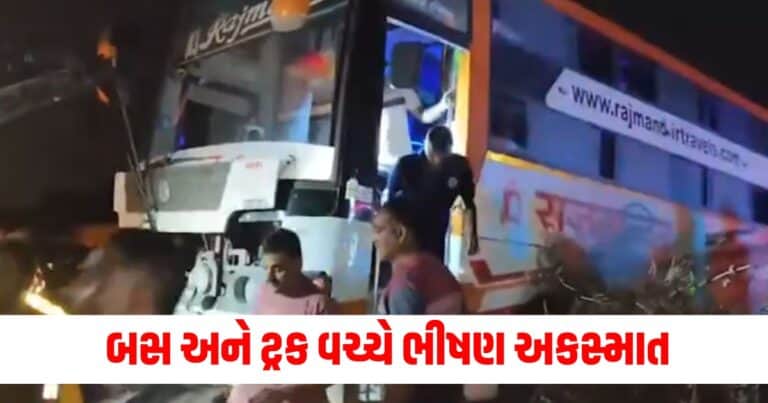 Gujarat Bus Accident: અમદાવાદ-વડોદરા એક્સપ્રેસ વે પર બસ અને ટ્રક વચ્ચે ભીષણ અકસ્માત, 6ના મોત