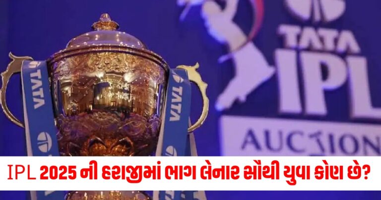 IPL 2025, હરાજી (Auction), ભાગ લેતા (Participants), સૌથી યુવા (Youngest), સૌથી મોટી ઉંમર (Oldest), ખેલાડીઓ (Players), ક્રિકેટ (Cricket), અનુબંધ (Contracts), ટીમ (Team), પ્રદર્શન (Performance),