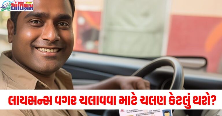 ડ્રાઇવિંગ લાયસન્સ, (Driving license), વાહન ચલાવવું, (Driving a vehicle), ચલણ, (Fine), લાયસન્સ, વગર વાહન ચલાવવું, (Driving without a license), કાનૂની પગલાં, (Legal action),